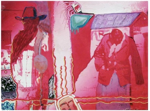 Shadows of Apache a painting by Turtle Heart. Ojibwe. Pantelleria.