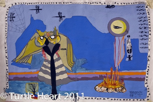 A Crack Between the Worlds, painting by Turtle Heart. Ojibwe.