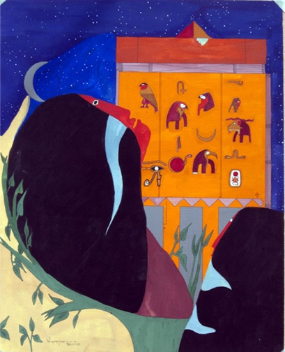 Dream of Egypt 1979, a painting by Turtle Heart. Ojibwe.