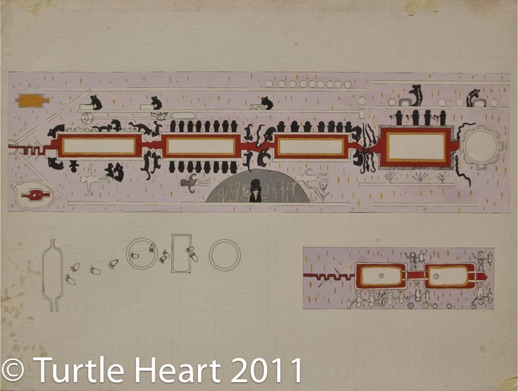 House of Dreamers, the Mide-wian a painting by Turtle Heart. Ojibwe.
