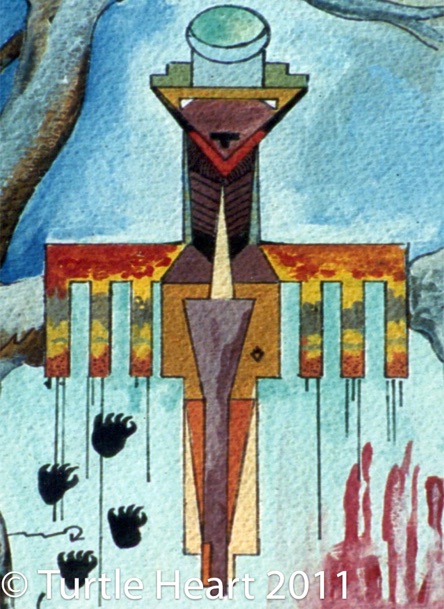 Night Bird, a painting by Turtle Heart. Ojibwe.